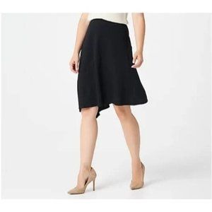 Elizabeth & Clarke Ponte Knit Skirt with StainTech LIght Black A368596 Med